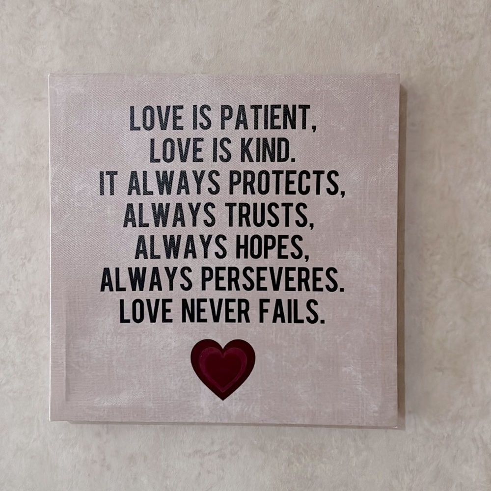 Love is Patient canvas sign